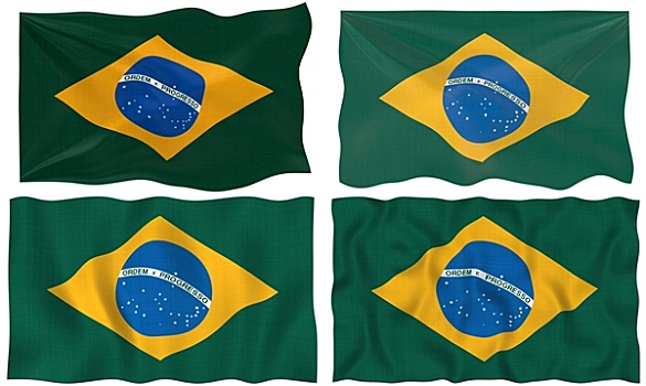 四个,旗帜,巴西