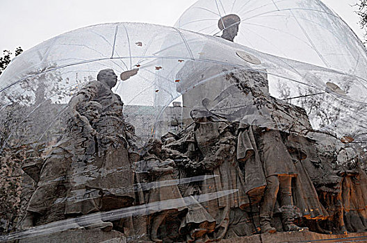 玻璃,防护,雕塑,布达佩斯,匈牙利