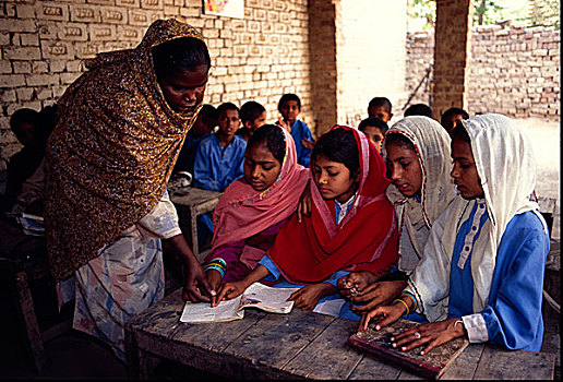 社交,小学,乡村,靠近,拉合尔,旁遮普,省,巴基斯坦,五月,2005年
