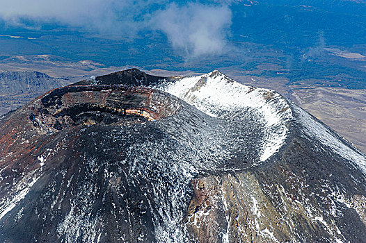 俯视,火山口,攀升,东加里罗国家公园,北岛,新西兰
