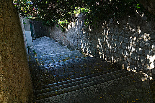 台阶,上坡,杜布罗夫尼克,克罗地亚