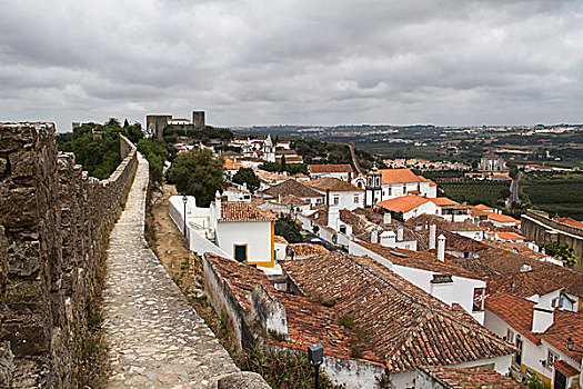 葡萄牙,奥比都斯,城寨,区域,第一,城堡,城镇,国王