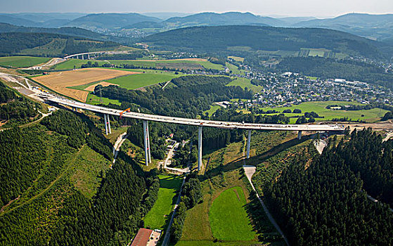 建筑,公路,桥,藻厄兰,北莱茵威斯特伐利亚,德国,欧洲