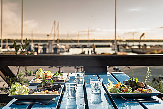 成套餐具,食物,码头,雷克雅未克,冰岛