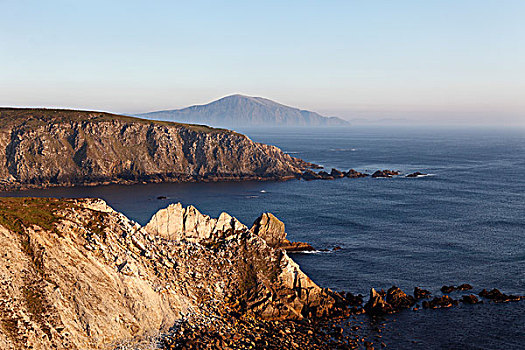 悬崖,靠近,阿基尔岛,梅奥县,省,爱尔兰,欧洲