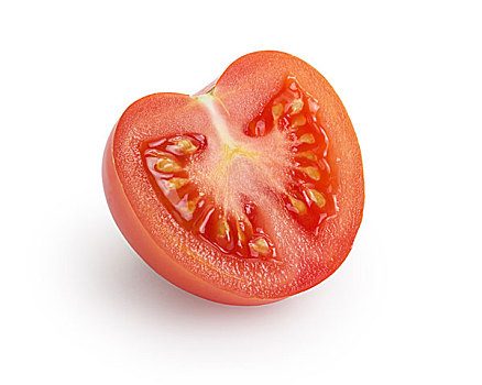 一半,西红柿,隔绝,白色背景