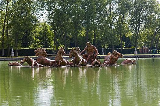 雕塑,水塘,凡尔赛宫,法国