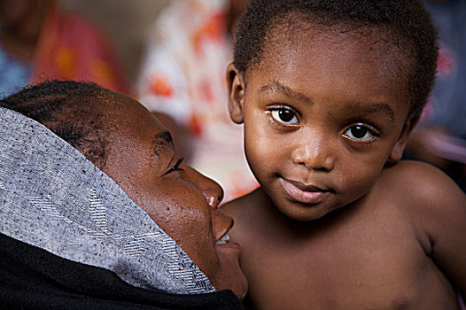 母亲,孩子,健康,居民区,桑给巴尔岛,坦桑尼亚,十二月,2008年