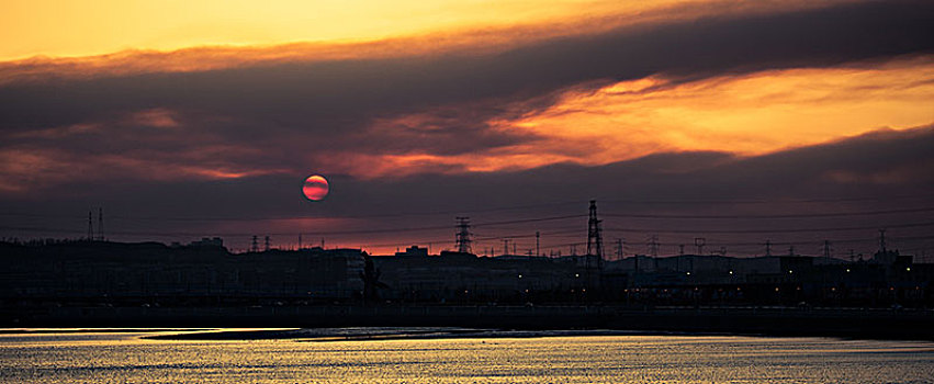 城市落日