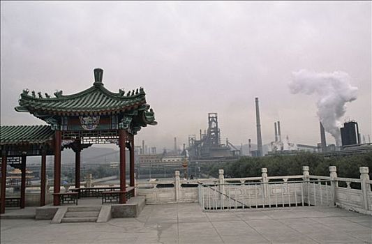 中国,北京,钢厂,亭子,钢铁,制作