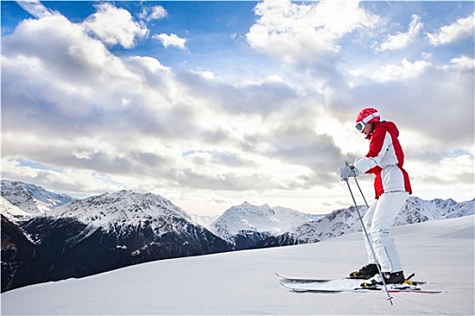 女人,滑雪,滑雪胜地,索尔登