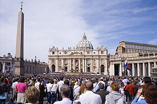 罗马,梵蒂冈,广场,复活节,星期日,上方,世界,祝福,教皇,意大利