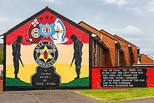 红色,壁画,区域,贝尔法斯特,北爱尔兰,英国