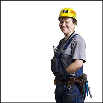 女性,建筑工人,安全帽
