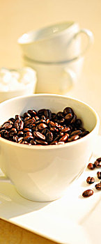 咖啡豆,白色,杯子