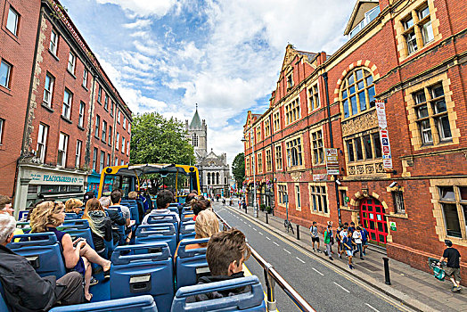 巴士,城市,旅游,都柏林,爱尔兰