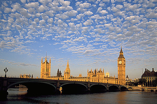 英格兰,伦敦,威斯敏斯特,风景,议会大厦,日出