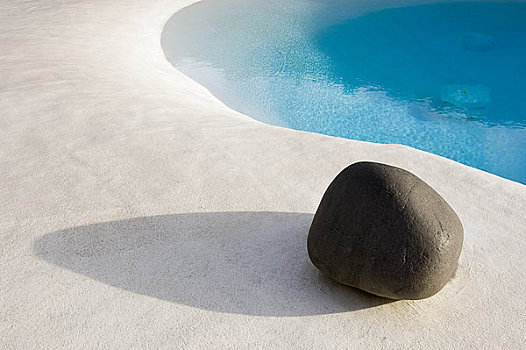 石头,靠近,游泳池,兰索罗特岛,加纳利群岛,西班牙
