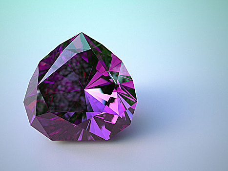 刻面,紫水晶,形状,心形