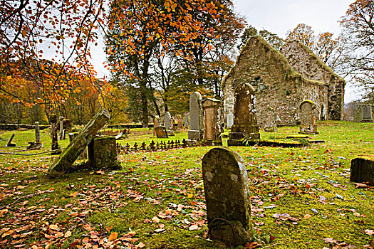 遗址,教堂,墓地,苏格兰,英国