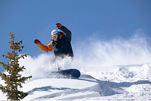 男人,滑雪板