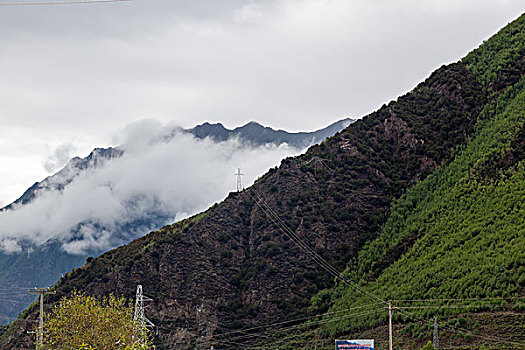 西藏,云海,雪山,玛尼堆