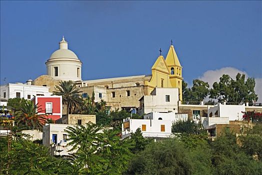 教堂,岛屿,埃奥利群岛,意大利南部