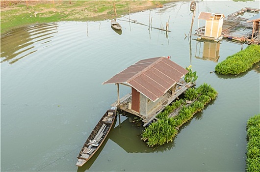 漂浮,木屋,泰国