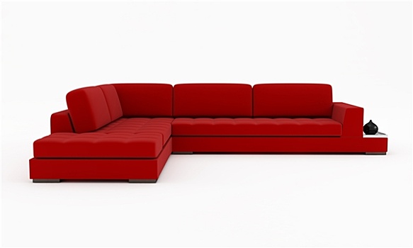 红色,天鹅绒,沙发,隔绝,白色背景