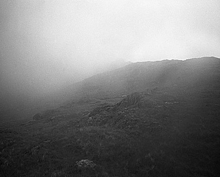山,风景,雾气,斯诺顿,北威尔士,英国