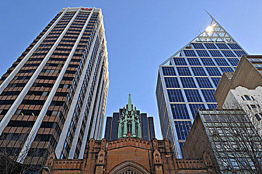 教堂,摩天大楼,德国银行,悉尼,新南威尔士,澳大利亚
