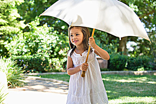 可爱,小女孩,拿着,伞