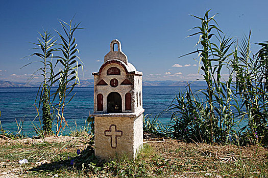 小,路边,小教堂,科孚岛,希腊,欧洲