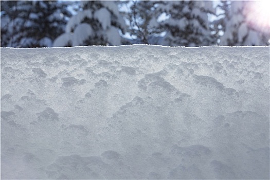 雪,侧面,阳光