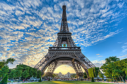 傍晚,埃菲尔铁塔,巴黎,法兰西岛,法国,欧洲