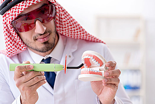 阿拉伯,牙医,工作,新,牙齿,移植