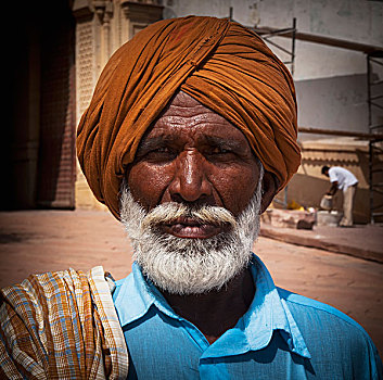 男人,头像,传统,头饰,印度