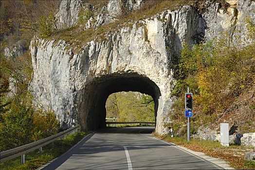 隧道,槽,石头,多瑙河,德国,欧洲