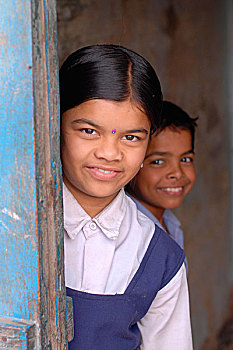 兄弟姐妹,家,学校,头部,马哈拉施特拉邦,印度,一月,2007年