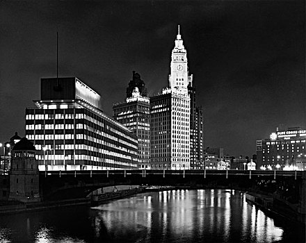 摩天大楼,河,芝加哥河,芝加哥,伊利诺斯,美国