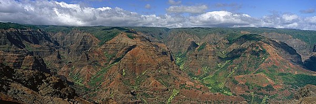 岩石构造,风景,威美亚峡谷,考艾岛,夏威夷,美国