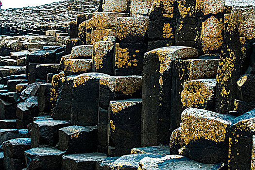 玄武岩,石头,巨大,堤道,北爱尔兰,英国,欧洲