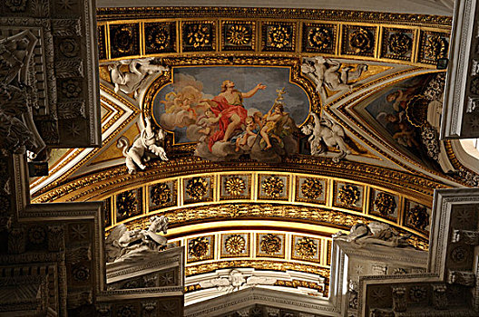 天花板,设计,圣玛丽亚教堂,罗马,意大利,欧洲