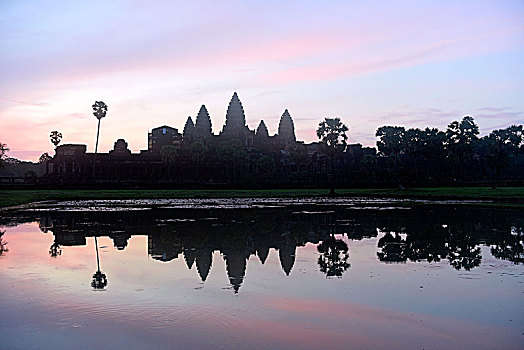 柬埔寨,吴哥,桶,庙宇,日出