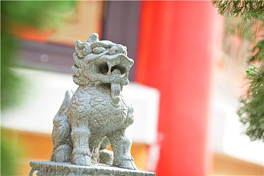 狮子,雕塑,中式,庙宇