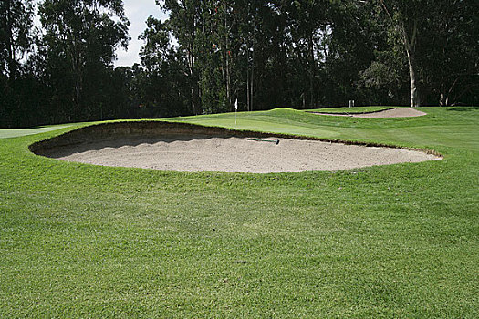 沙坑,正面,绿色,高尔夫球场