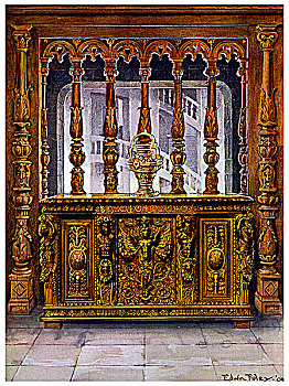 亨利二世,雕刻,纳物箱,橡树,相同,法国,时期