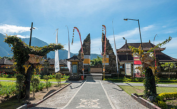 入口,分开,大门,佛教,水,庙宇,普拉布拉坦寺,布拉坦湖,湖,巴厘岛,印度尼西亚,亚洲