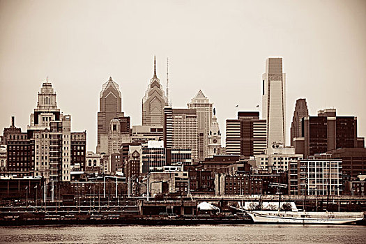 费城,天际线,城市,建筑
