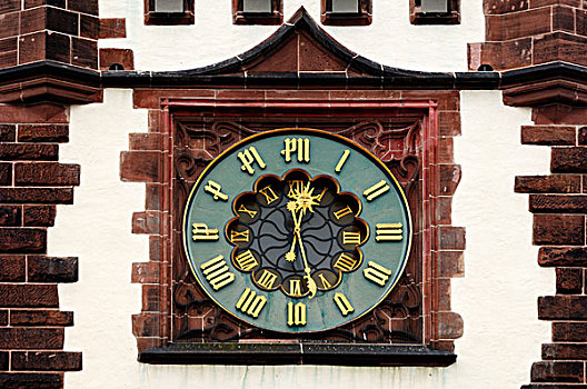 钟表,塔,13世纪,布赖施高,巴登符腾堡,德国,欧洲